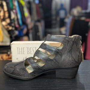 JBU Snakeskin Textured Cutout Ankle Boot